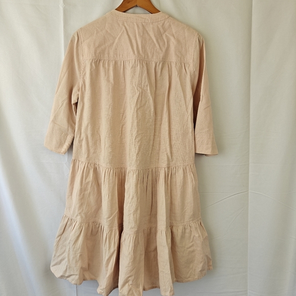 APIECE APART Maurino Drop Waist Linen Blend Mini Dress In Blush Pink Size XS - Picture 9 of 11